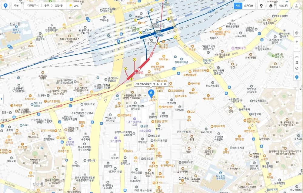 แผนที่คลินิก Seoul Hans Dental — แทกู ทงกู ทงบูโร 30-กิล 12